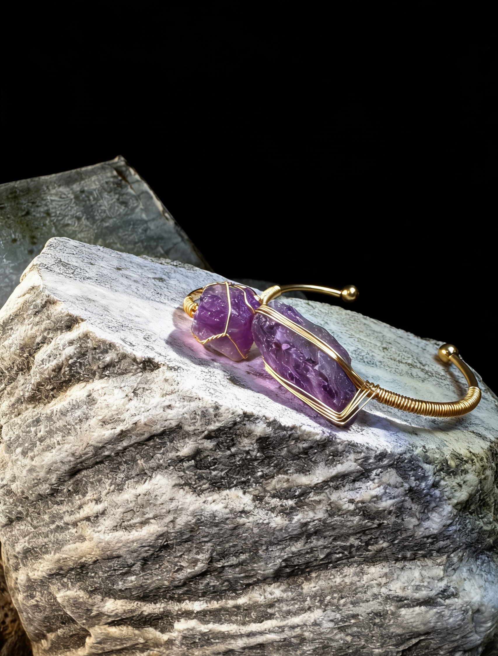 Raw Crystal × Metal Wire Art Bracelet Collection - Image 8