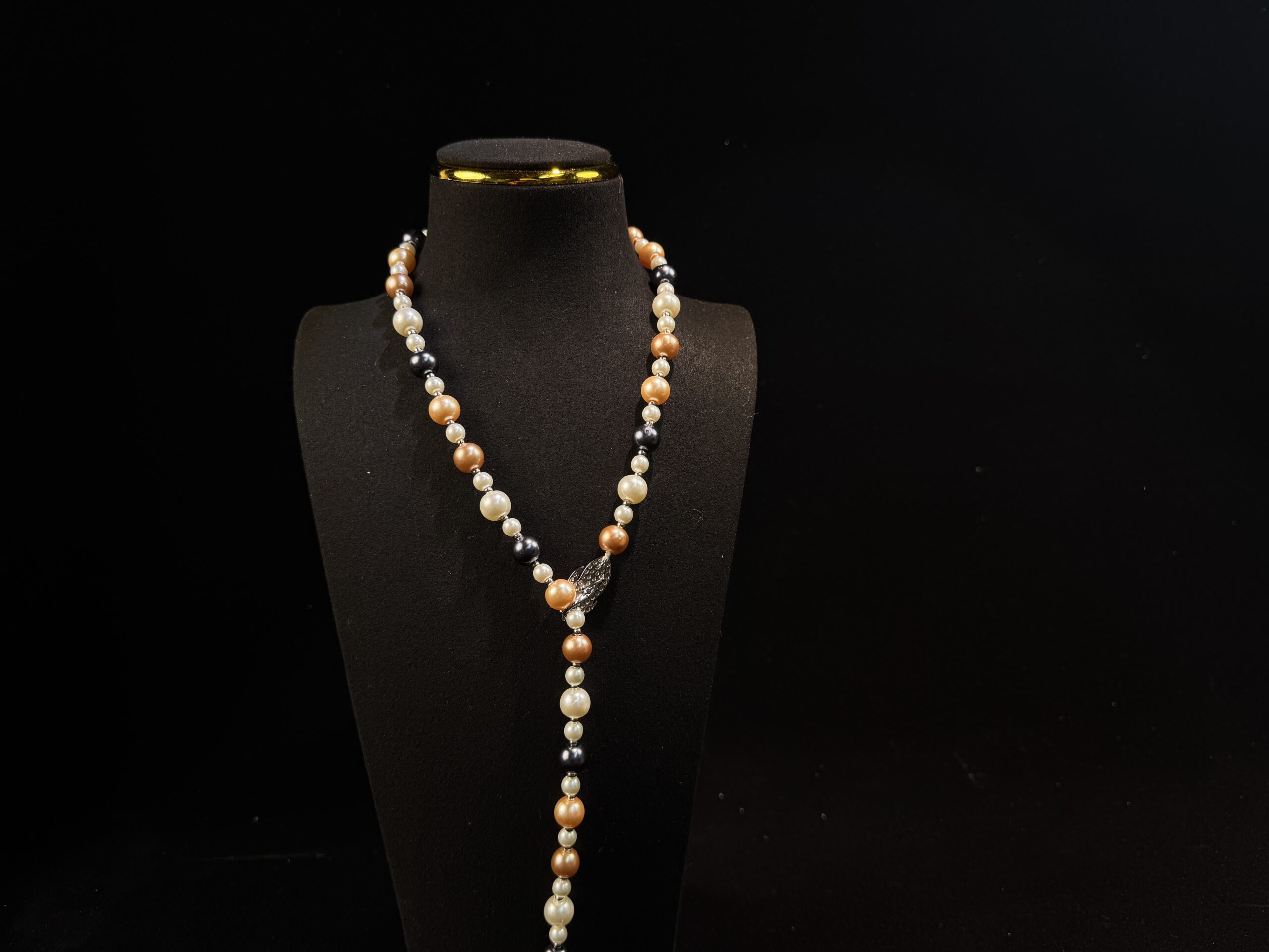 Multicolor Cat’s Eye Pearl Necklace - Image 2